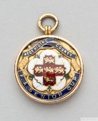 Tommy Wilson 9ct gold and enamel 1929-30 West Riding County F.A. Senior Cup medal