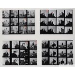 A framed display of black and white negatives of David Beckham