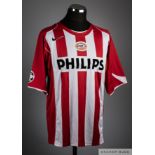 Vennegoor of Hesselink red No.9 PSV Eindhoven short sleeved shirt 2004-05