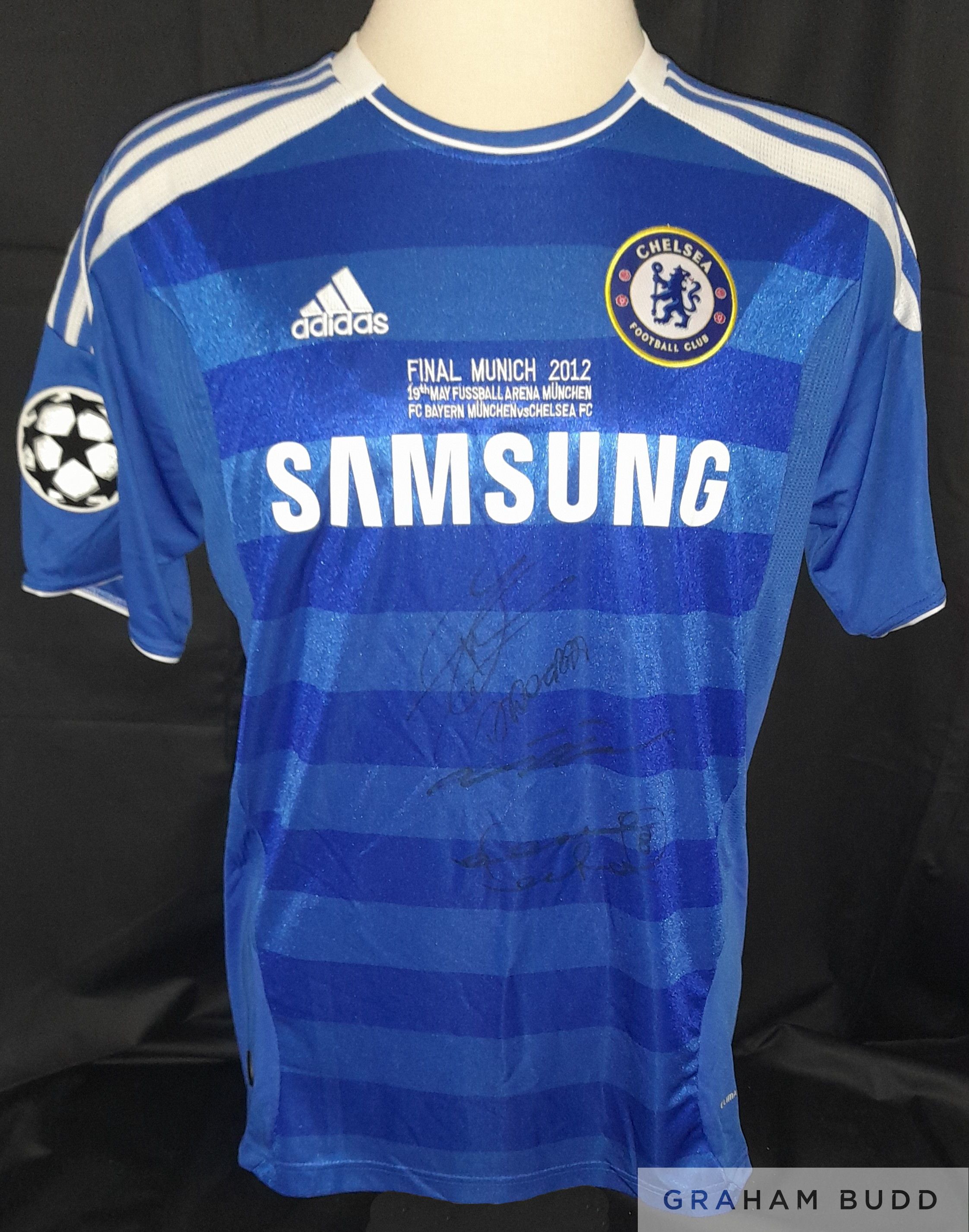 Chelsea 2012 Champions League winners embroidered, signed shirt by captain John Terry, Frank Lampard