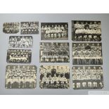 Excellent collection of autographed football team newspaper cut-out circular, circa 1950-54,