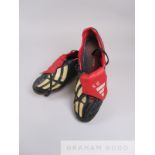 Steven Gerrard pair of black and red Adidas Predator Maina match worn football boots