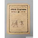 Tottenham Hotspur v. Manchester United, home match programme, 2nd October 1920