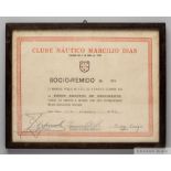 A framed paper certificate presented to Pelé on September 1, 1971
