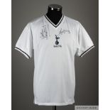 Ricky Villa & Ossie Ardiles signed white Tottenham Hotspur FA Cup final 1981 retro jersey