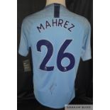 Riyad Mahrez signed Manchester City 2018-19 home jersey,