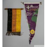 Two exchange pennants from games against Brazil