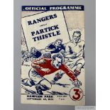 Rangers v. Partick Thistle Glasgow Cup Final match programme, 1952