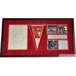 Manchester United 1968 European Cup signed & framed display,