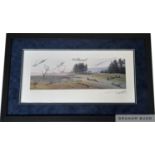 Golf: Gleneagles Kings Course Denty Den 309 yards, Par 4 No.14 print by artist Patrick Drickey,