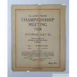 Rare Wimbledon Championship Meeting Saturday, July 5th 1924 programme