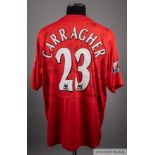 Jamie Carragher squad-signed red Liverpool No.23 home shirt, circa 2006