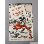 Rangers v. Partick Thistle Glasgow Cup Final match programme, 1954