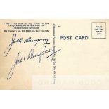 Boxing: Jack Dempsey signed 5.5 x 3.5in. postcard,