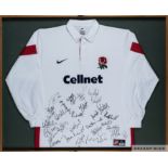 England squad signed rugby shirt, season 1998-99,