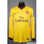Aaron Ramsay yellow with redcurrant trim Arsenal no.16 away from the 2010-11 Premier League ,,