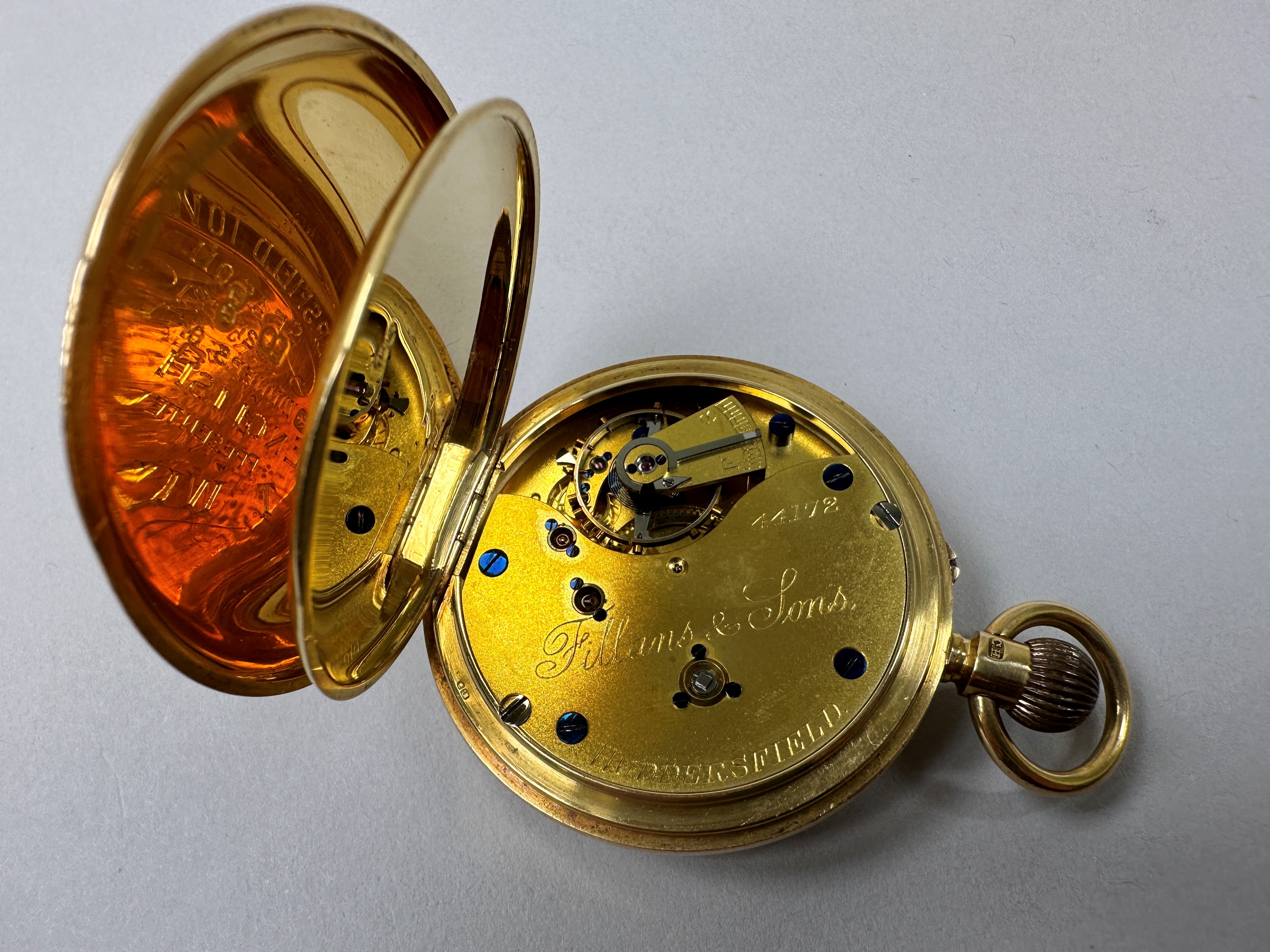 Tommy Wilson 18ct gold 1921-22 Commemmorative F.A.Cup pocket watch - Image 4 of 4