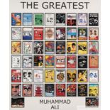 Display of fifty reproduction fight picture cards of Muhammad Ali