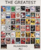 Display of fifty reproduction fight picture cards of Muhammad Ali