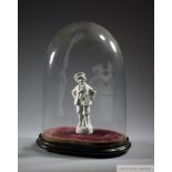 Bisque Tennis figurine in a glass dome,