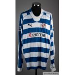 David Kitson blue and white No.12 Reading FC long sleeved shirt 2006-08