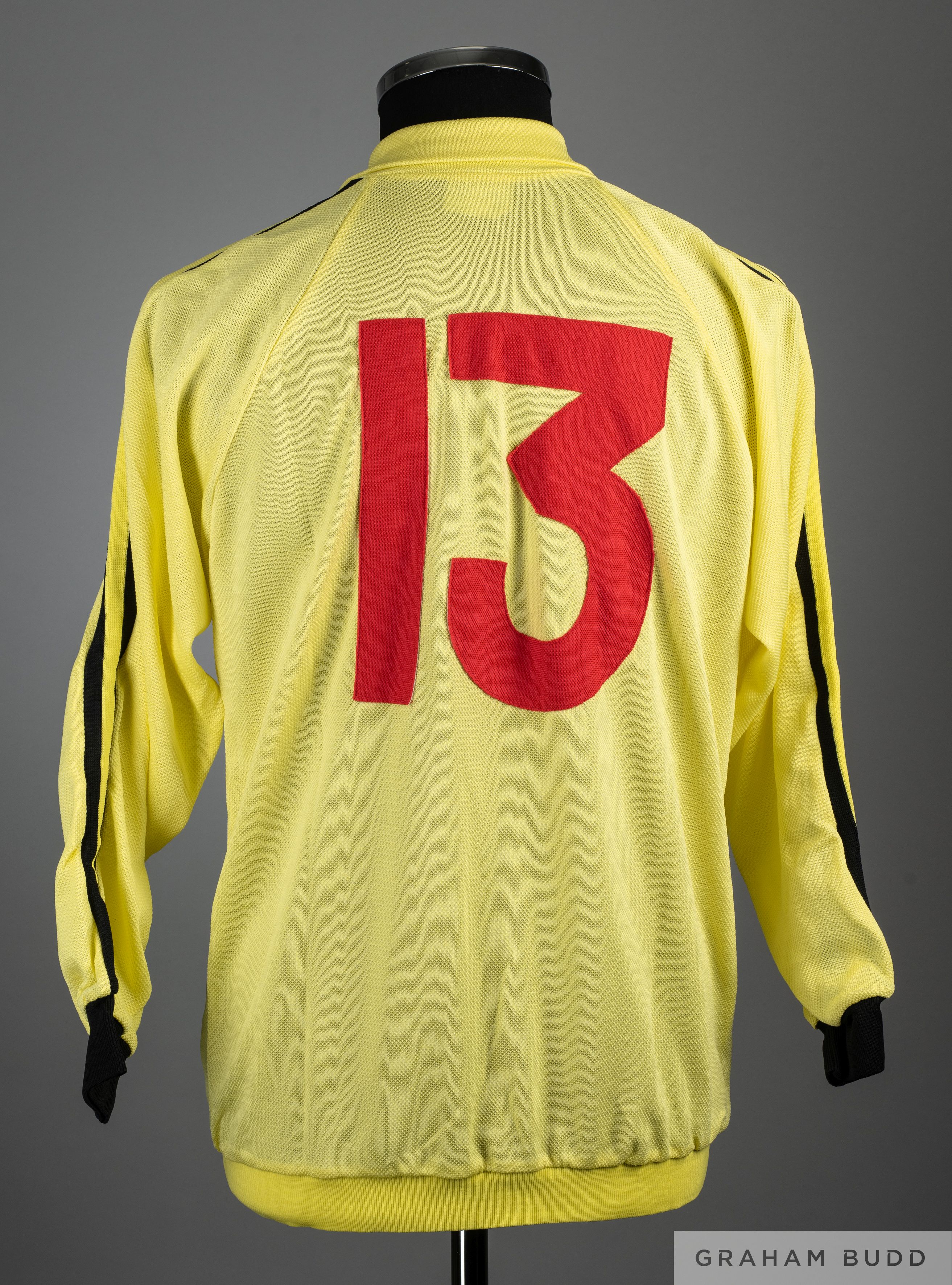 Peter Shilton yellow No.13 England International goalkeepers shirt, 1970s - Image 2 of 2