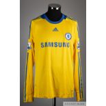 Mikel John Obi yellow No.12 Chelsea long sleeve shirt 2008-09