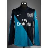 Tomas Rosicky two-tone blue No.7 Arsenal match worn long-sleeved shirt, 2011-12