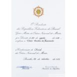 Ex-Pelé Collection: A Brazilian National Order of Merit citation presented to Pelé in 1991