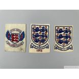 Two England shirt badges and one Football League shirt badge