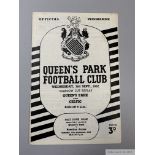 Queen's Park v. Celtic Glasgow Cup Replay match programme, 1952