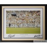 Pele and Gordon Banks “The Greatest Save Ever” hand signed,