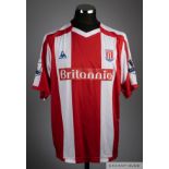 Salif Diao signed red and white No.18 Stoke City short sleeved shirt, 2008-09