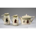 A trio of Royal Doulton Isaac Walton Ware from the Gallant Fisher's series (1901-1938) all signed No