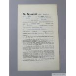 Manchester United Player's Contract for Ray Wood for season 1955-56,