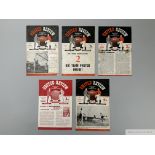 Five Manchester United home match programmes, 1950s/60s