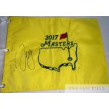Sergio Garcia (Spain, 2017 US Masters Champion) signed Golf flag, 2017 Masters Official flag