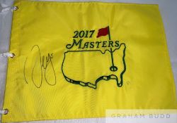 Sergio Garcia (Spain, 2017 US Masters Champion) signed Golf flag, 2017 Masters Official flag