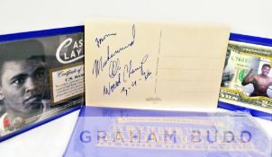 Boxing: Muhammad Ali World Champ signed 5.5 x 3.5in. postcard,