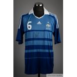 Signed blue No.6 France International short-sleeved shirt