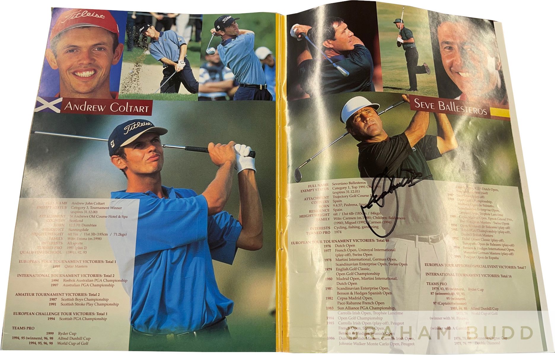 Golf: Seve Ballesteros signed & framed photograph display, - Image 3 of 3