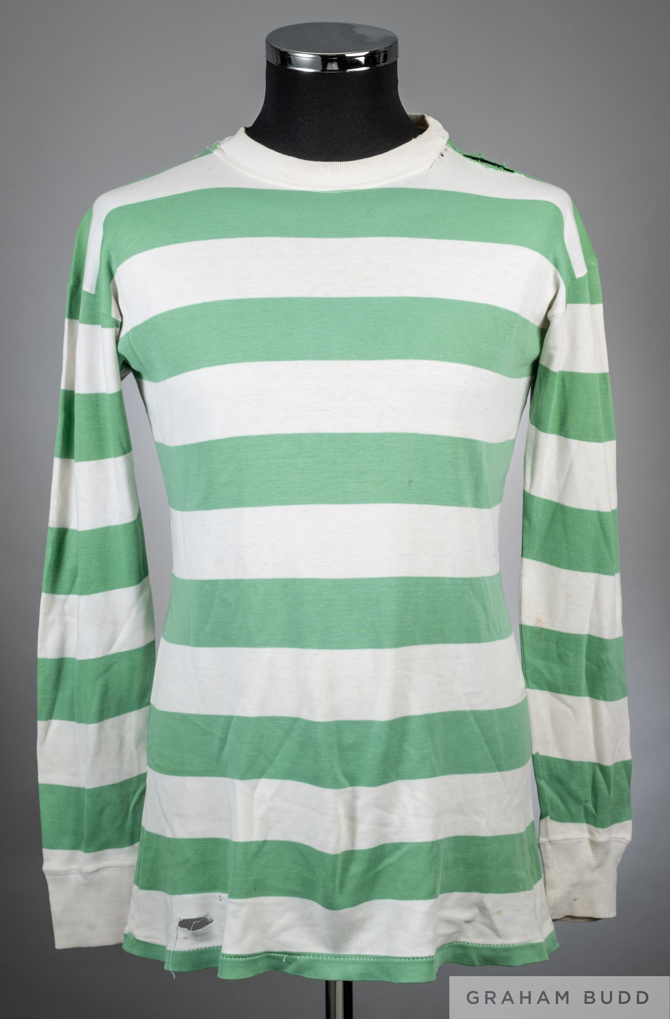 Tommy Gemmell green and white Celtic 1970 match worn shirt
