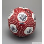 Signed red and white Barclays Premier League football