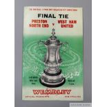 Programme fully autographed in ink by both Preston North End v West Ham United FAC F, 1964,