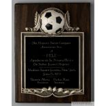 A plaque presented to Pelé on July 15, 1978, by the Hispanic Soccer Leagues Association