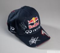 Sebastian Vettel signed blue Red Bull F1 cap
