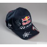 Sebastian Vettel signed blue Red Bull F1 cap