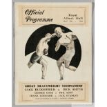 Jack Bloomfield v. Dick Smith Great Heavyweight Tournament boxing programme, 1924