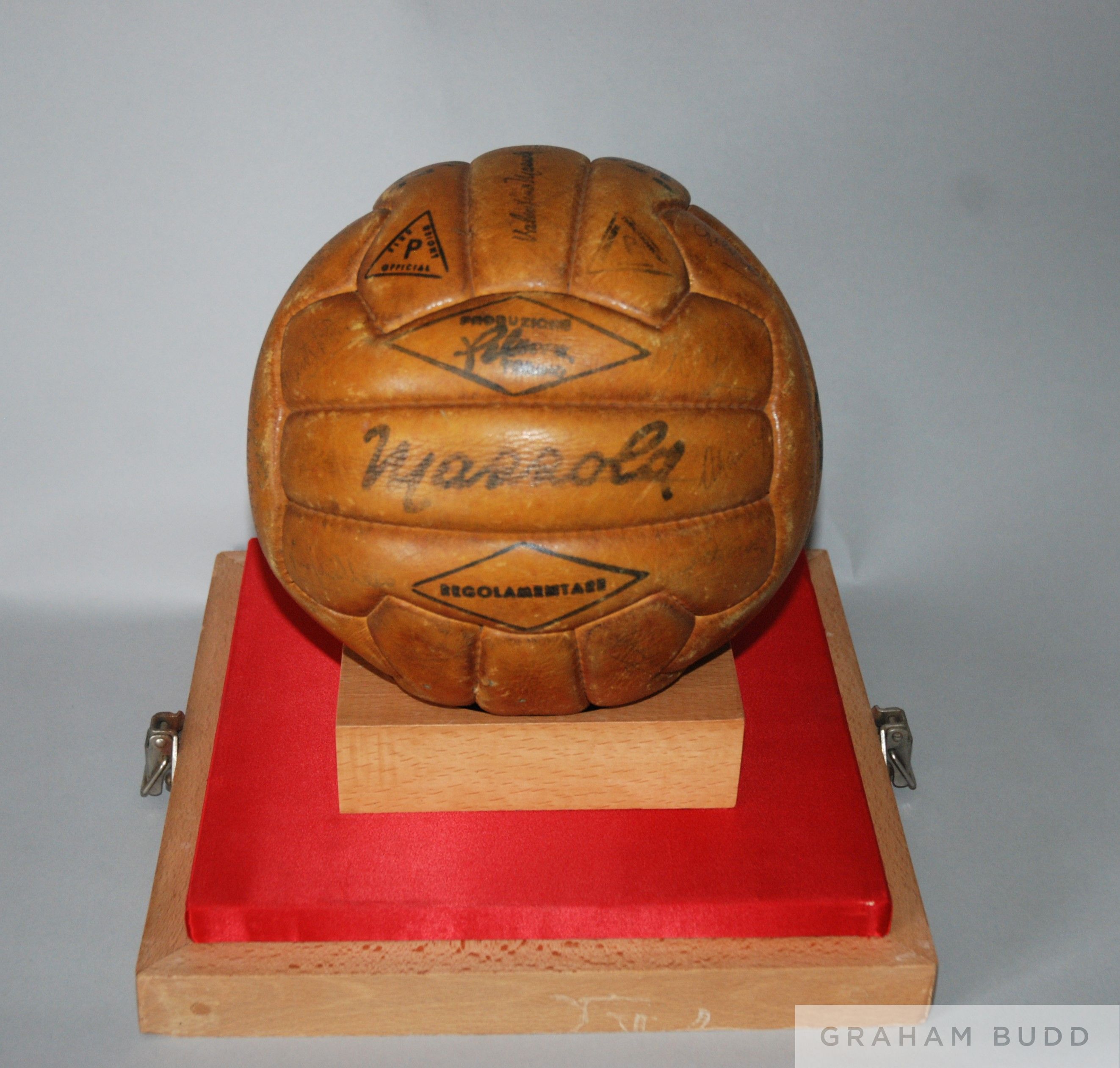 ITALY v. ENGLAND 16/5/48: a Mazzola brown leather football used in the 1948 International match