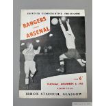 Rangers v. Arsenal Souvenir programme, 1953